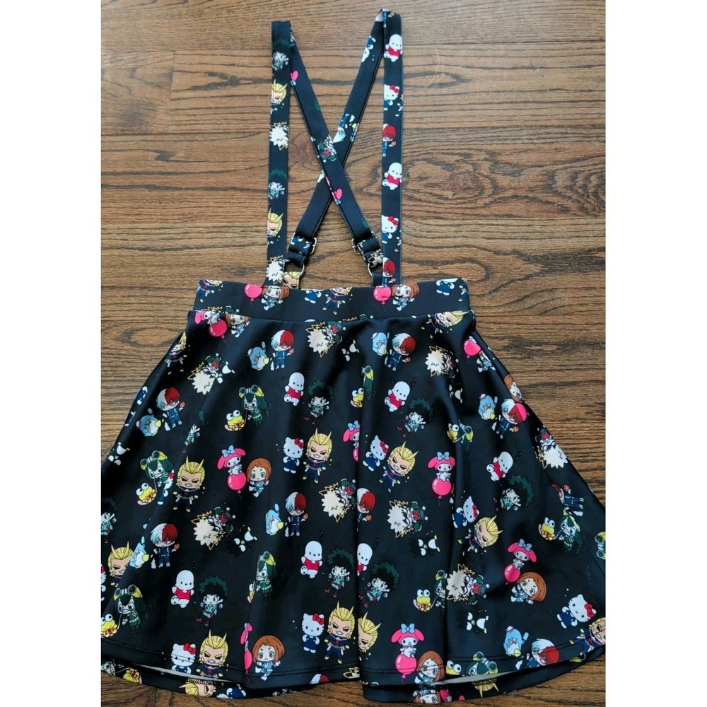 Hot Topic Suspender Skirt Black My Hero Academia X Hello Kitty And Friends Sz S